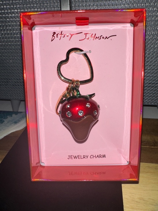 Betsey Johnson Other - Betsey Johnson Red and Brown Strawberry Charm Keychain